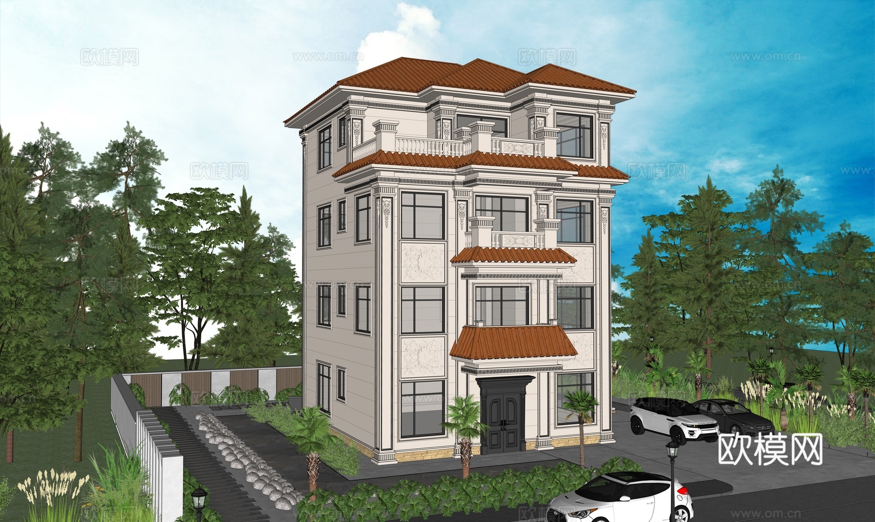欧式别墅su模型su模型
