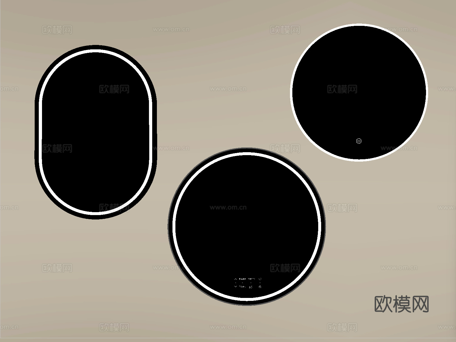 现代浴室镜 化妆镜 装饰镜 穿衣镜 智能镜su模型
