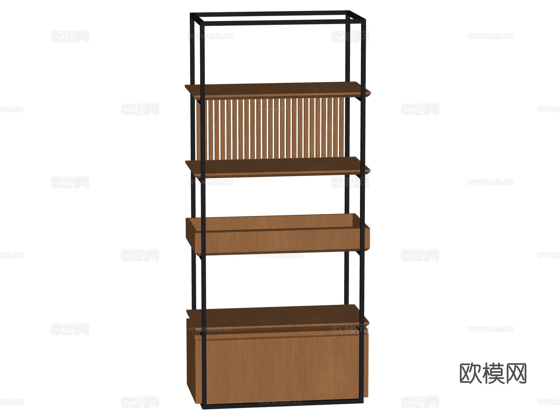现代置物架装饰架su模型