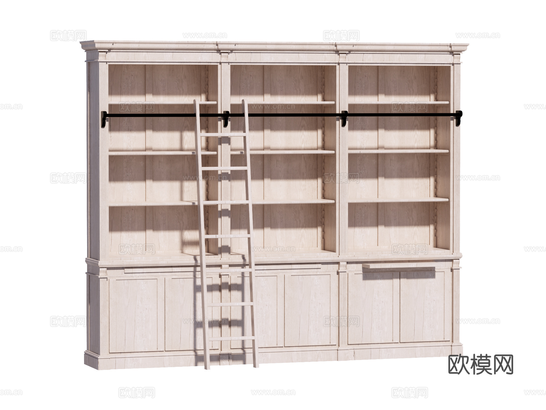 复古欧式美式书柜书架装饰柜su模型