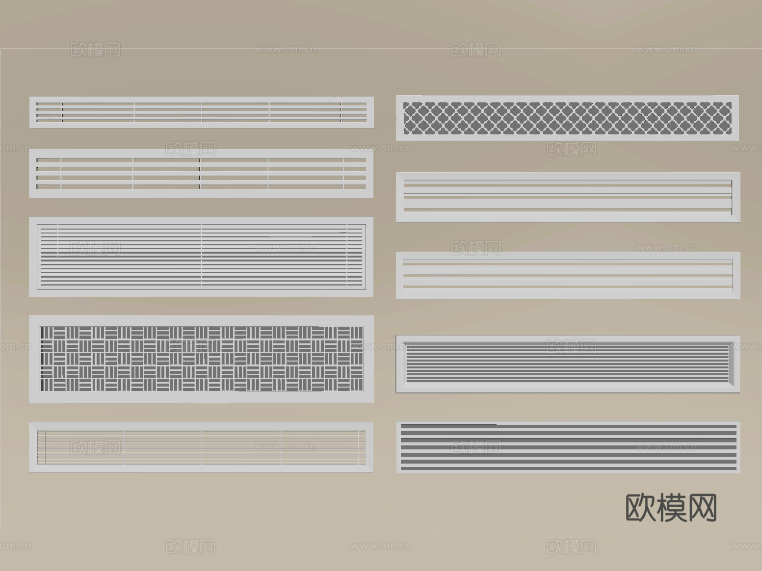 现代中央空调出风口  空调出风口su模型su模型