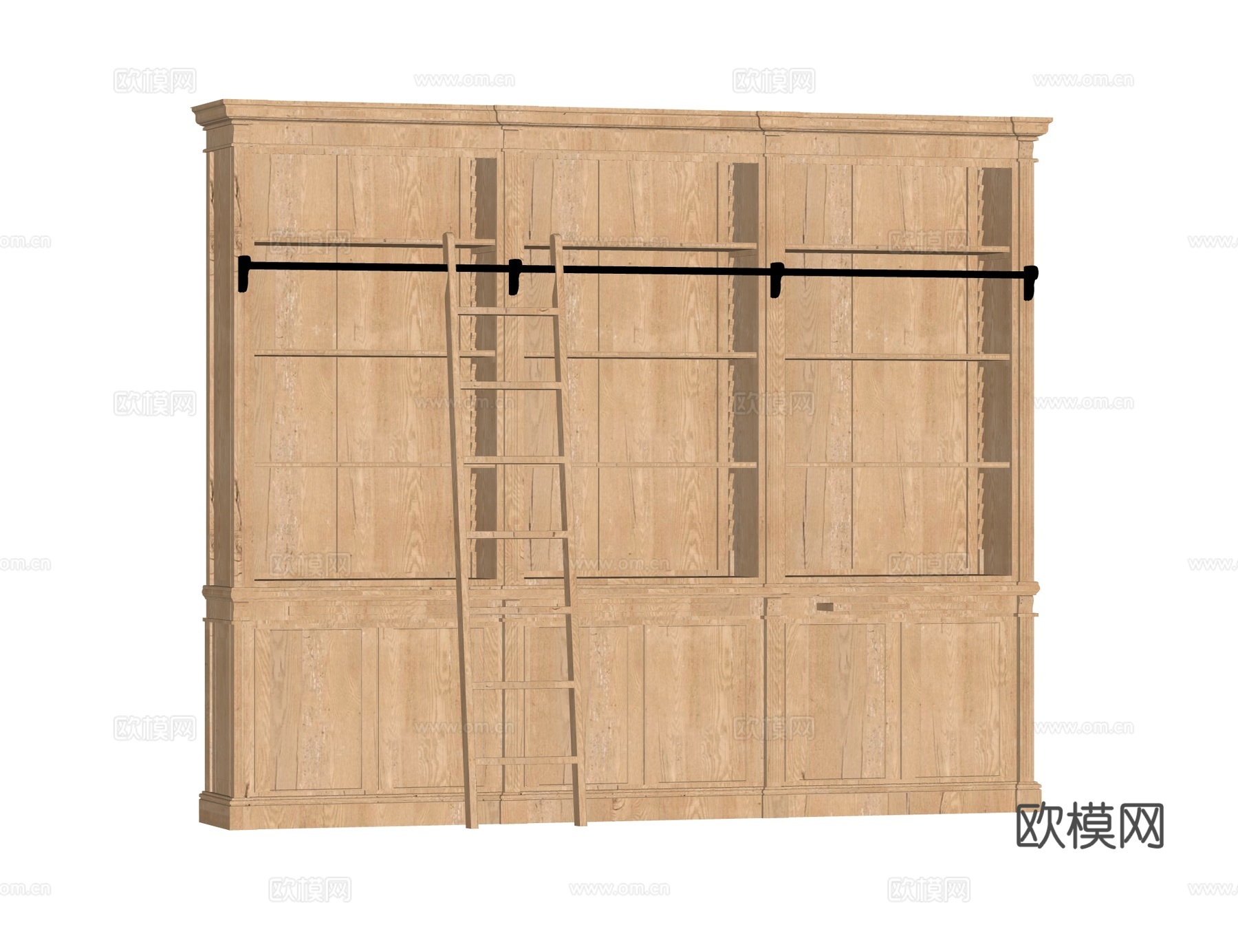 复古欧式美式书柜书架装饰柜su模型