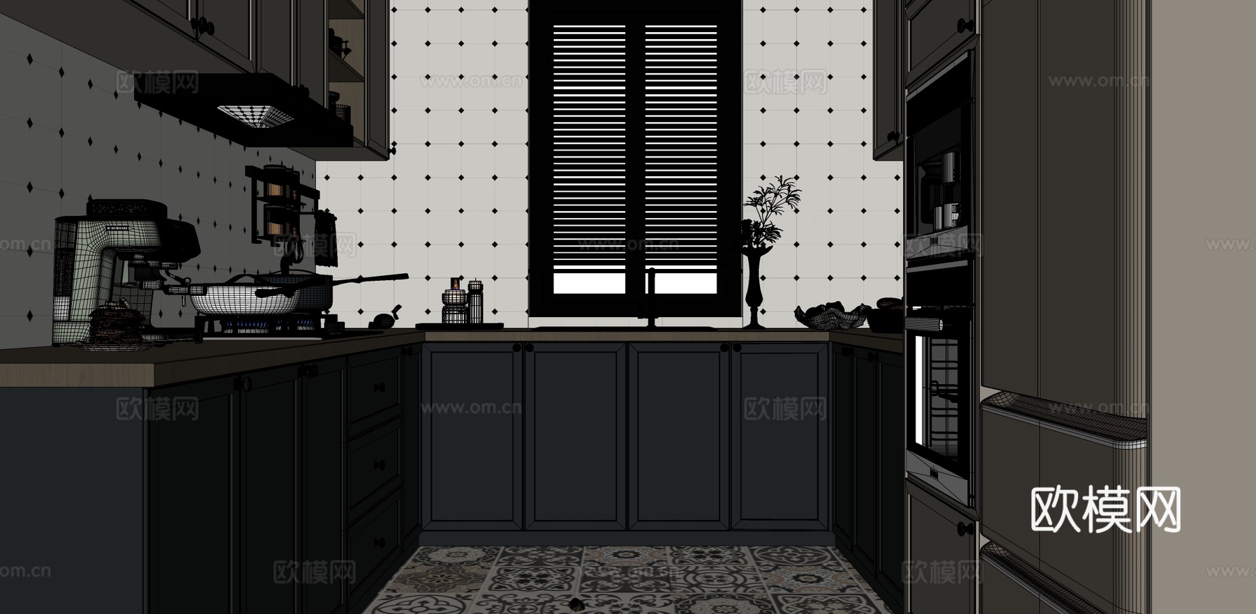 厨房厨具su模型