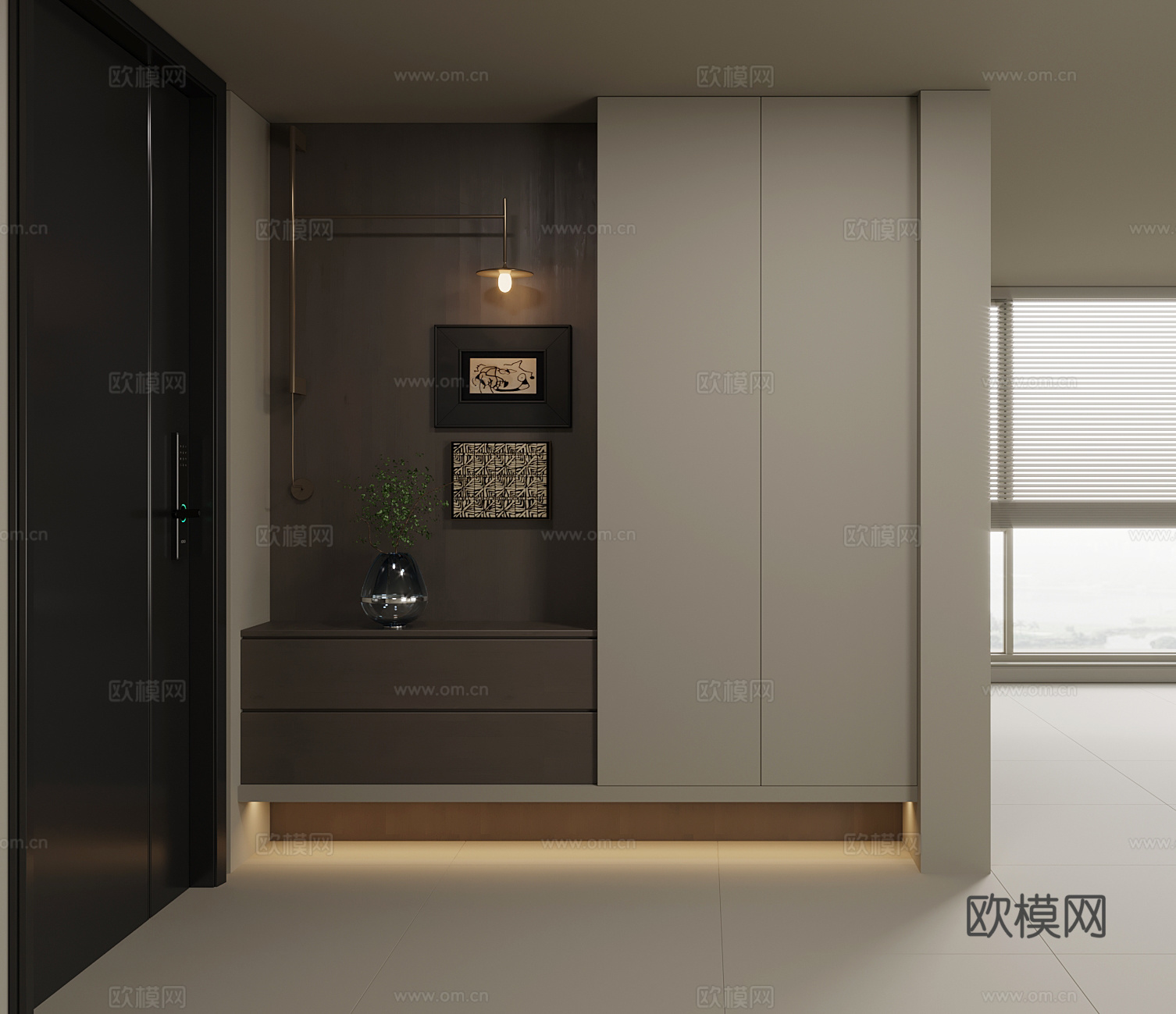 现代鞋柜 玄关柜su模型