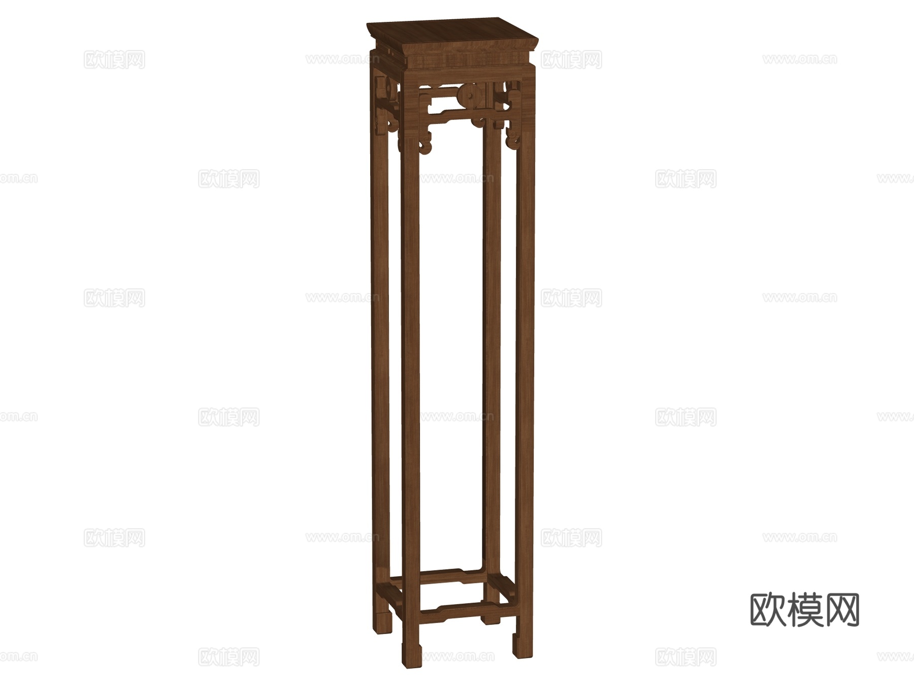 中式花架置物架su模型