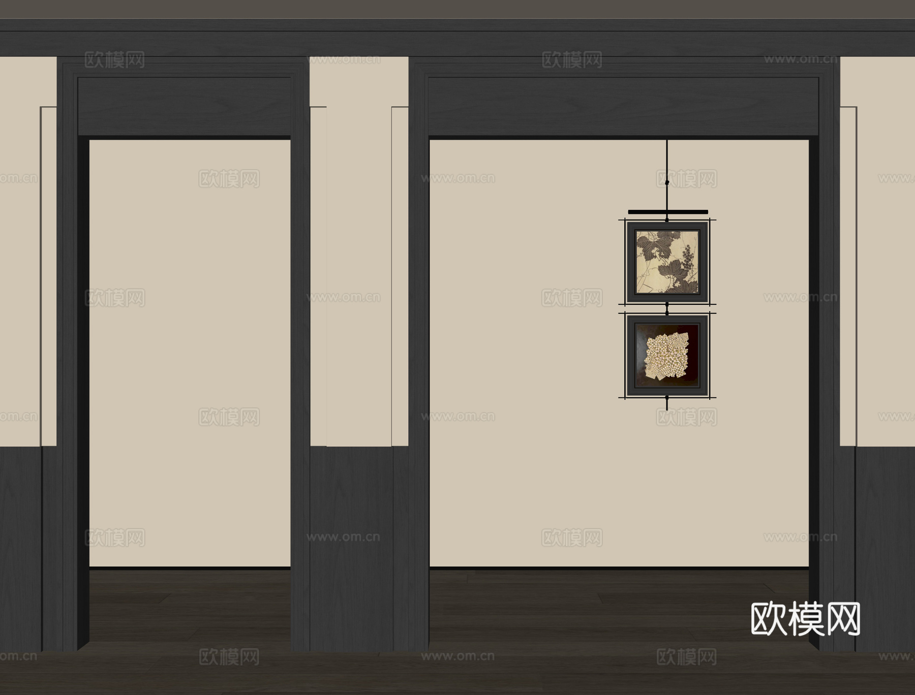 中古风门套su模型