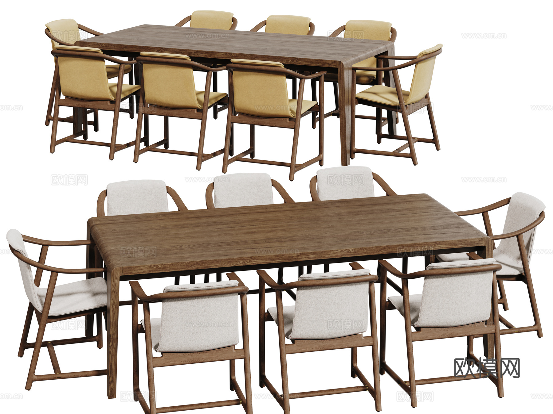 中古桌椅组合 餐桌组合 茶桌椅 长桌 休闲桌椅su模型