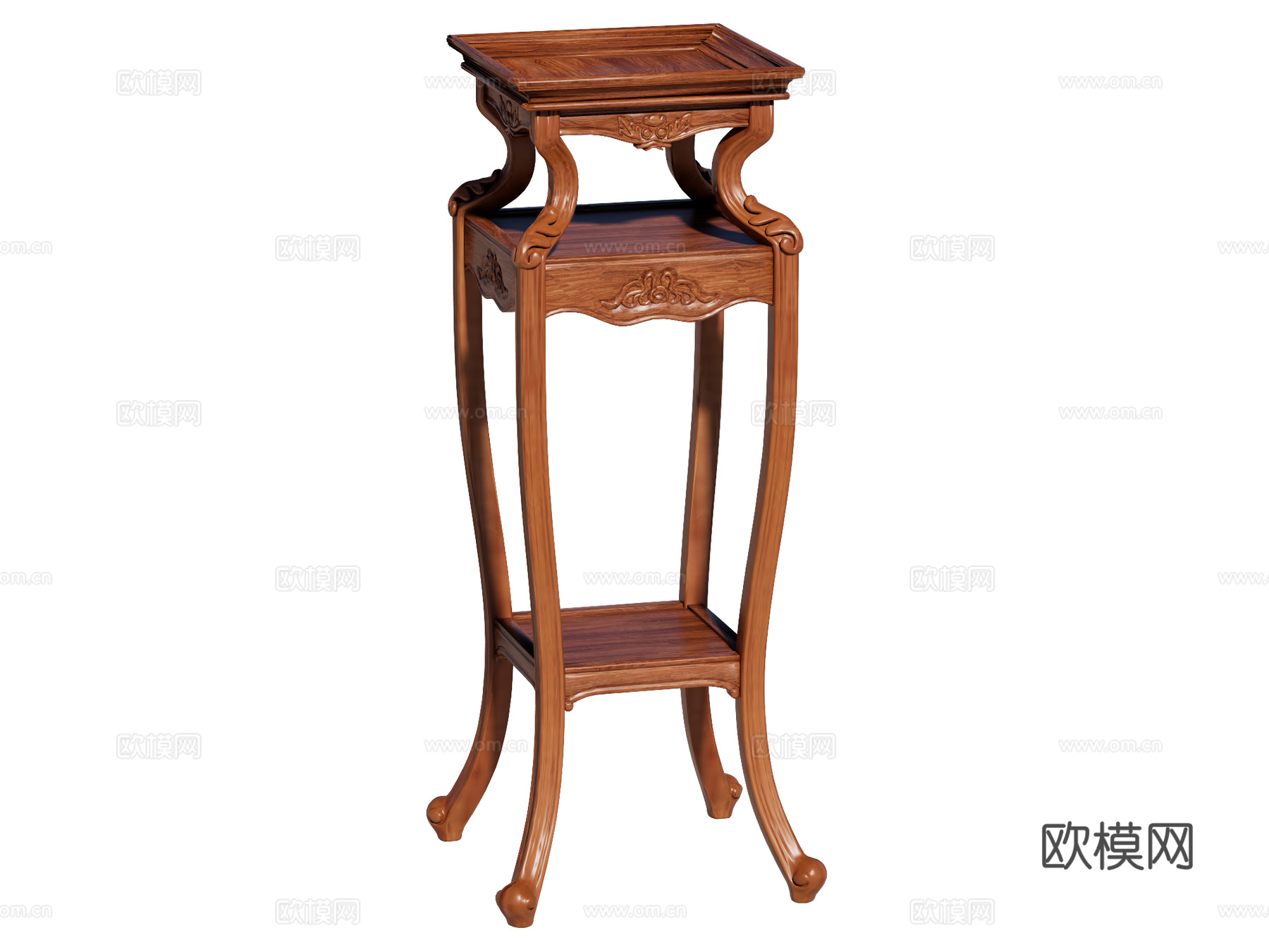 中式花架置物架su模型