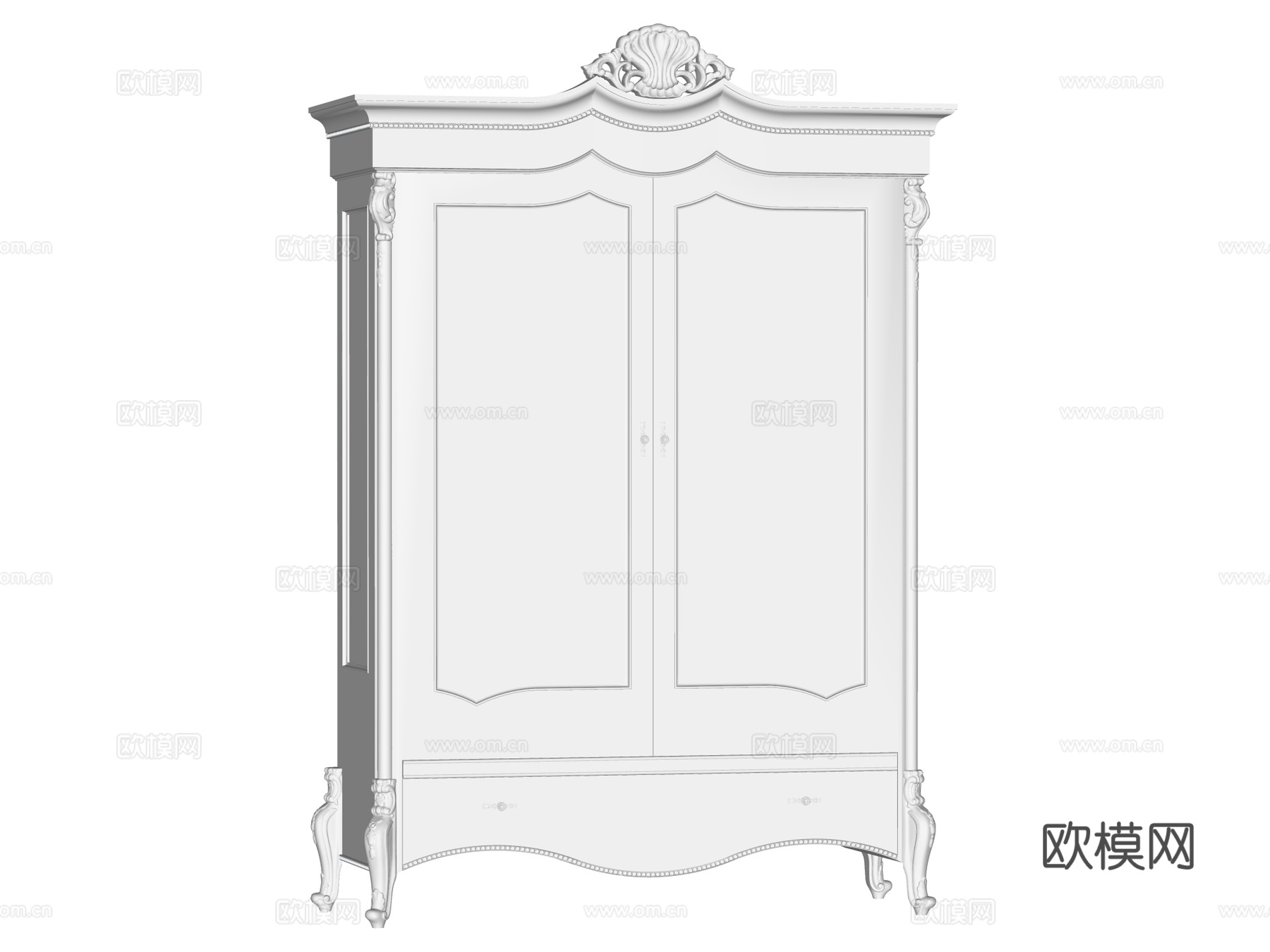 欧式边柜装饰柜储物柜su模型