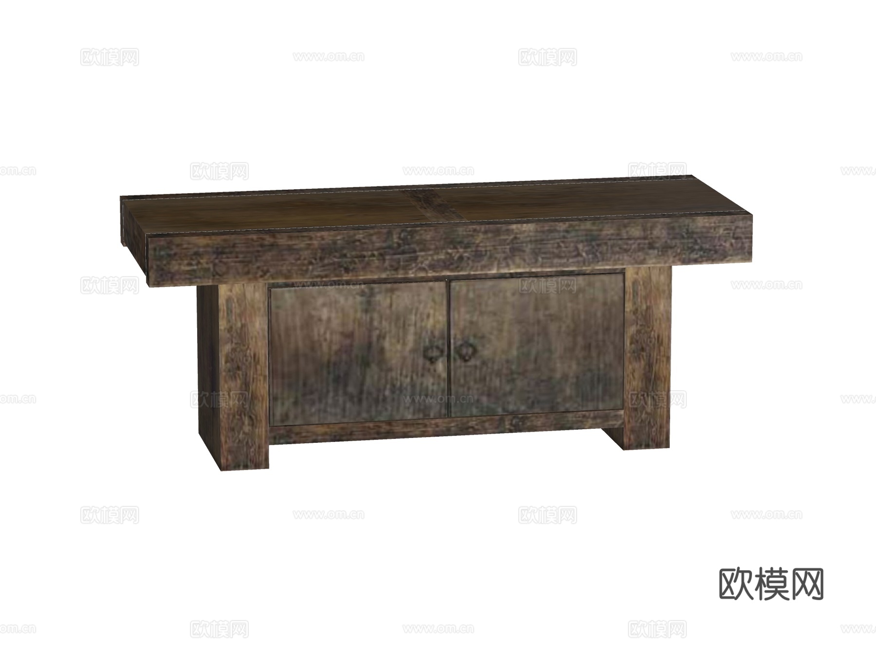 侘寂复古老旧家具端景台案台条案su模型