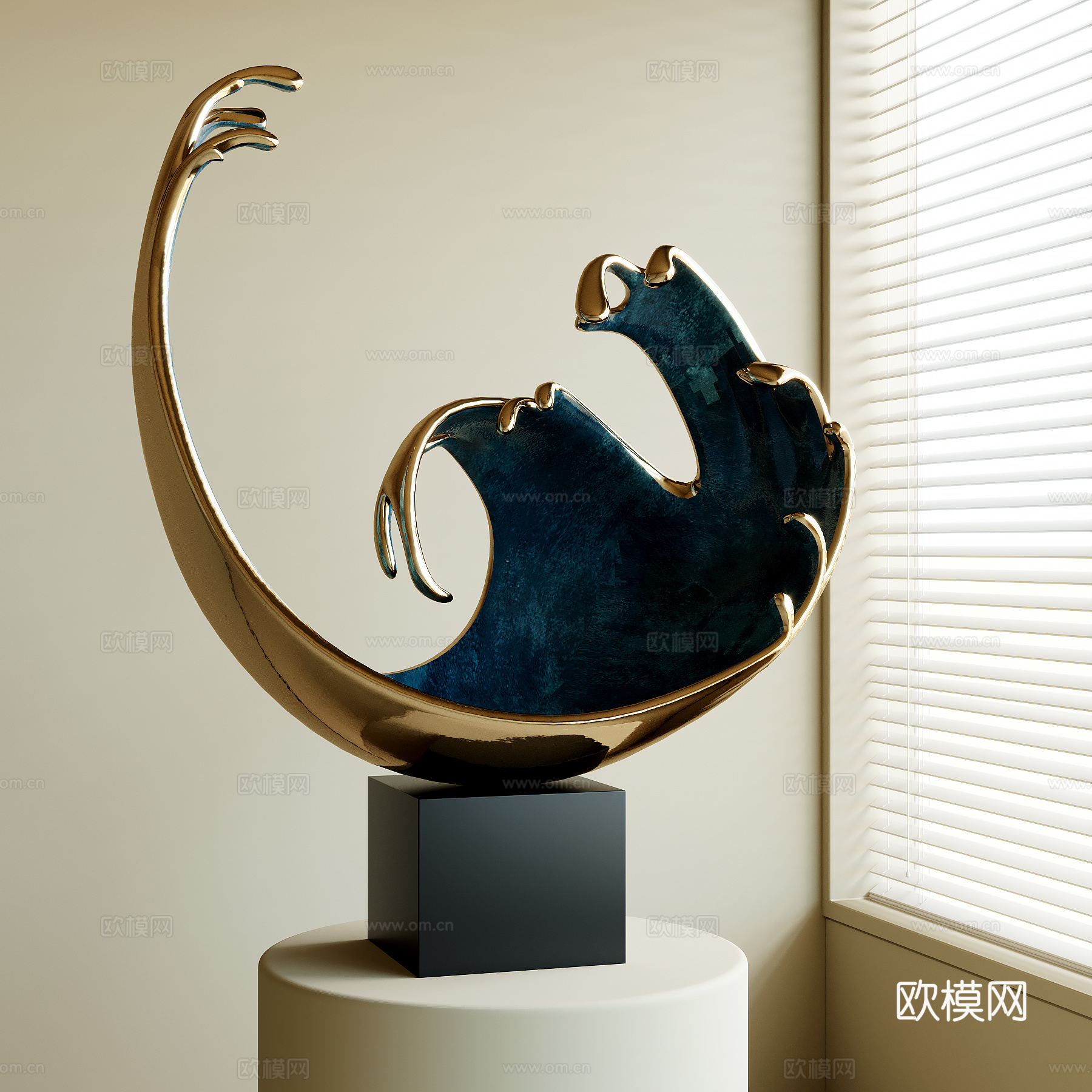 现代雕塑摆件su模型