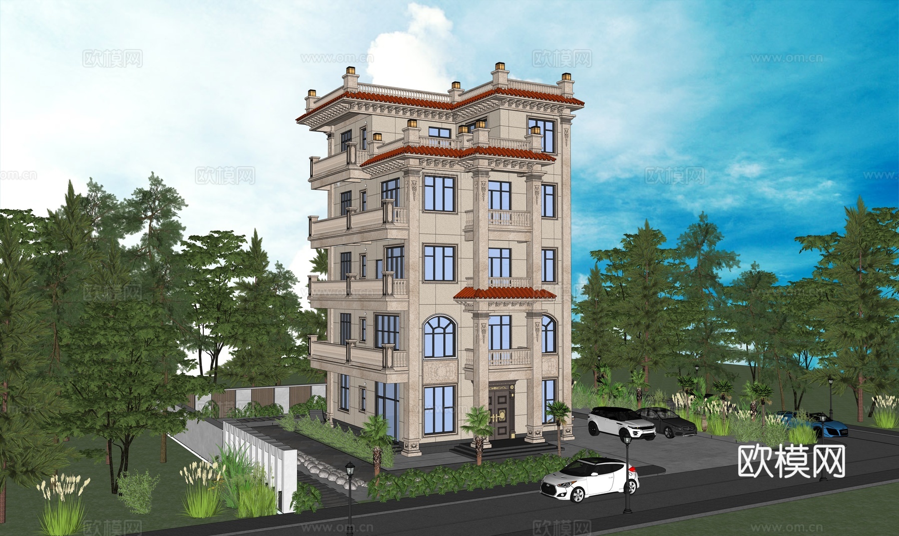 欧式别墅su模型su模型