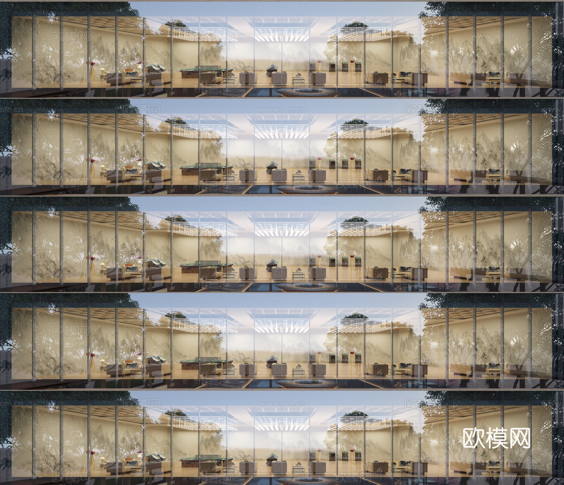 超清夜景大堂酒店窗户