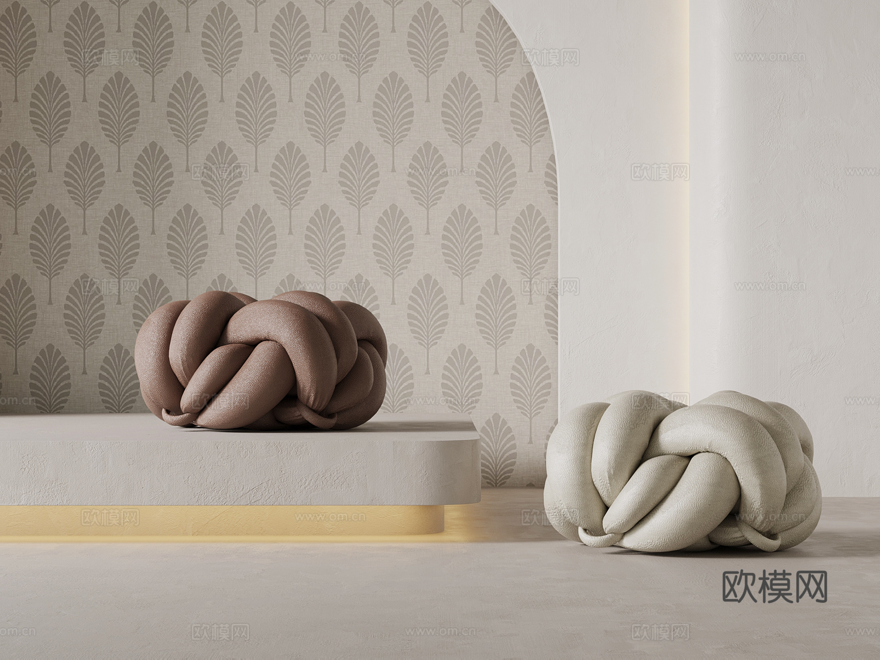 现代沙发凳 皮革换鞋凳su模型