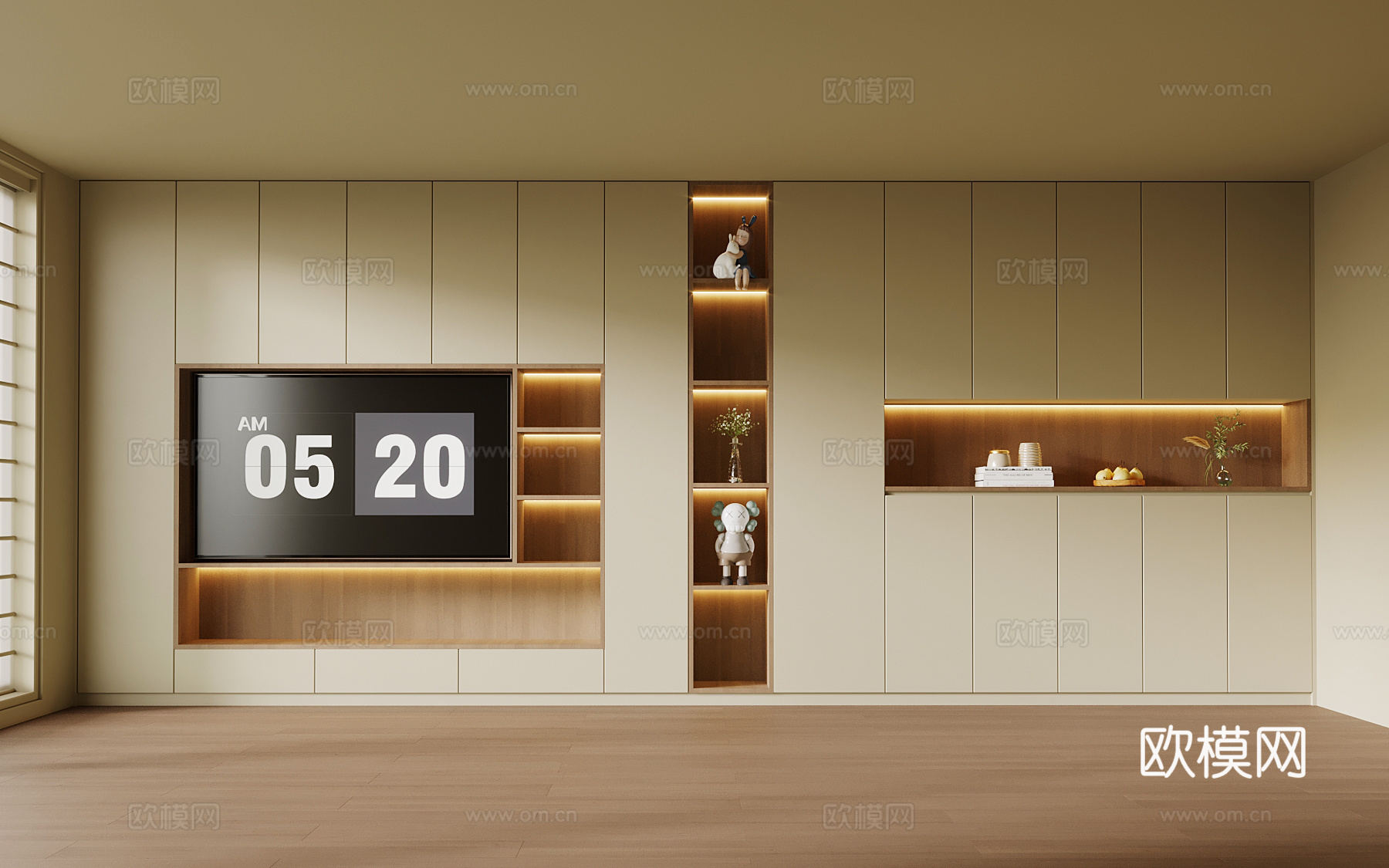 现代电视柜 鞋柜 电视背景墙su模型