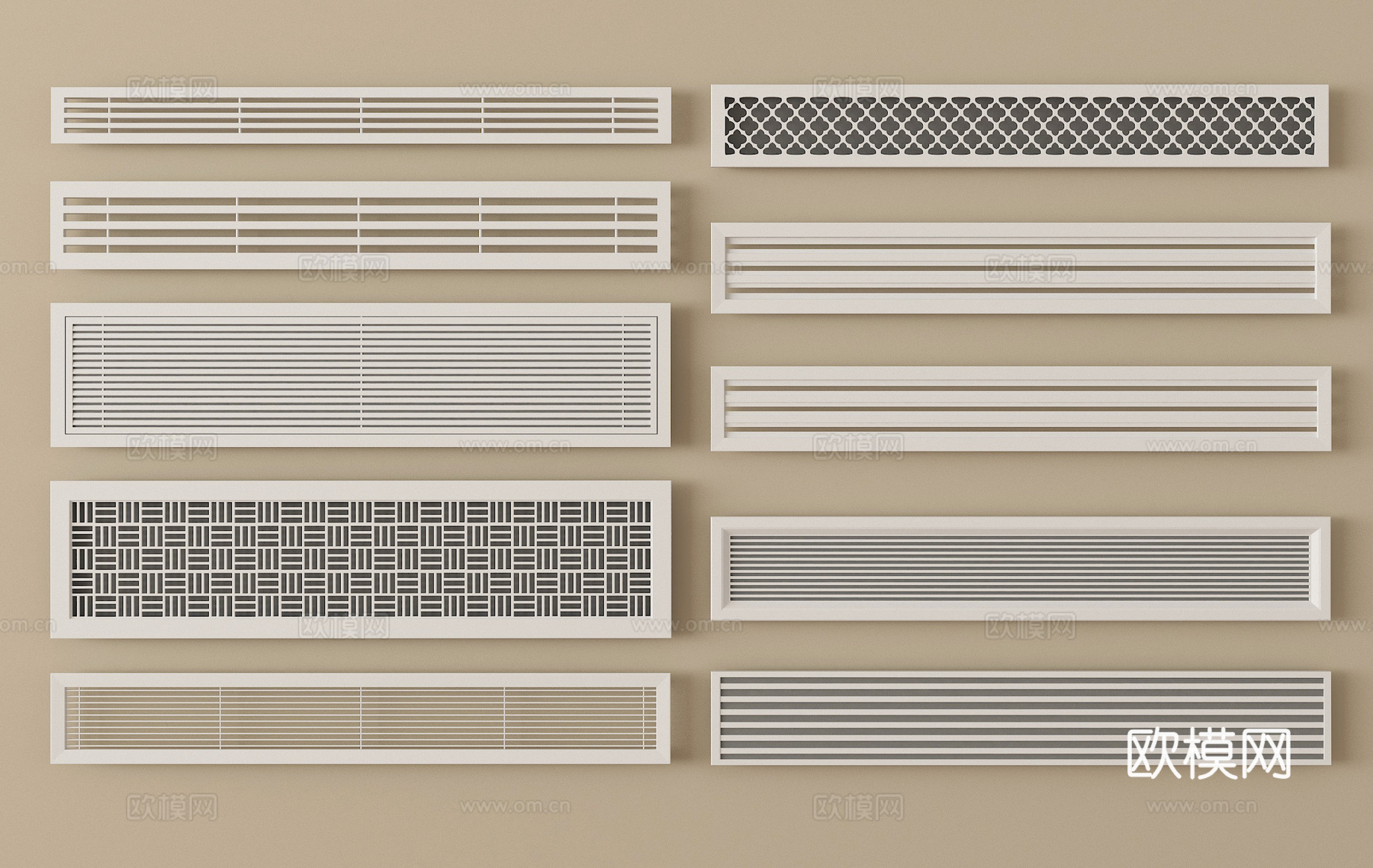 现代中央空调出风口  空调出风口su模型su模型