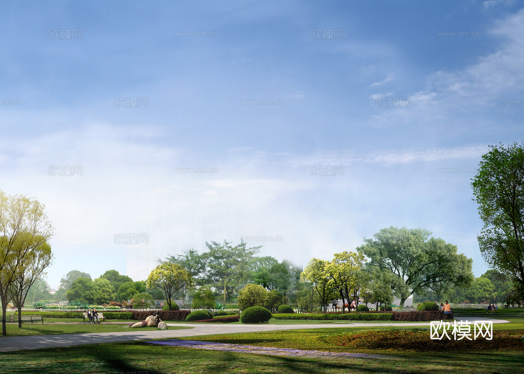 城市公园风景外景