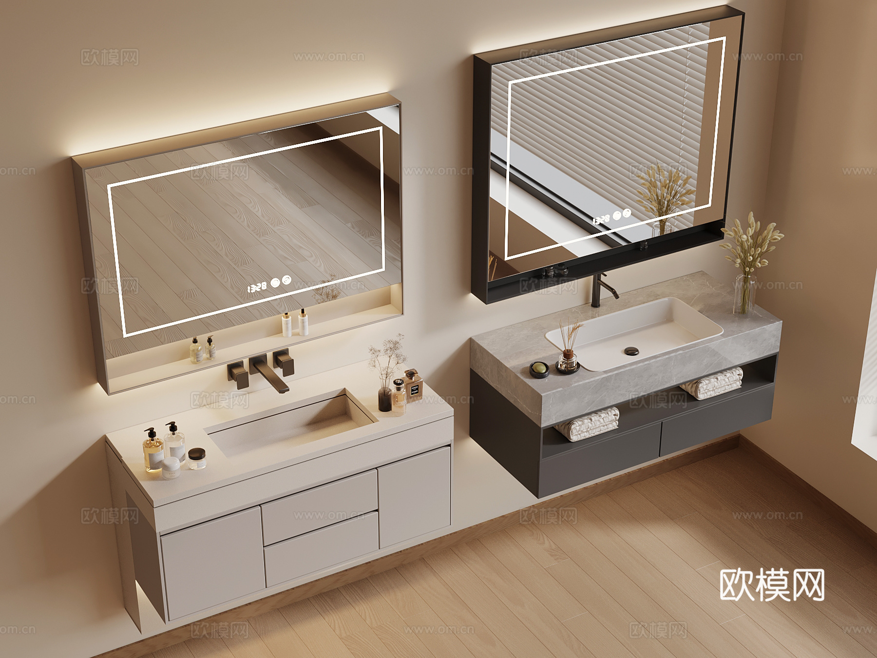 现代浴室柜su模型