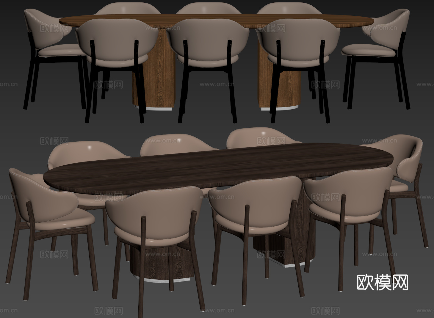 中古桌椅组合 餐桌组合 茶桌椅 长桌 休闲桌椅su模型