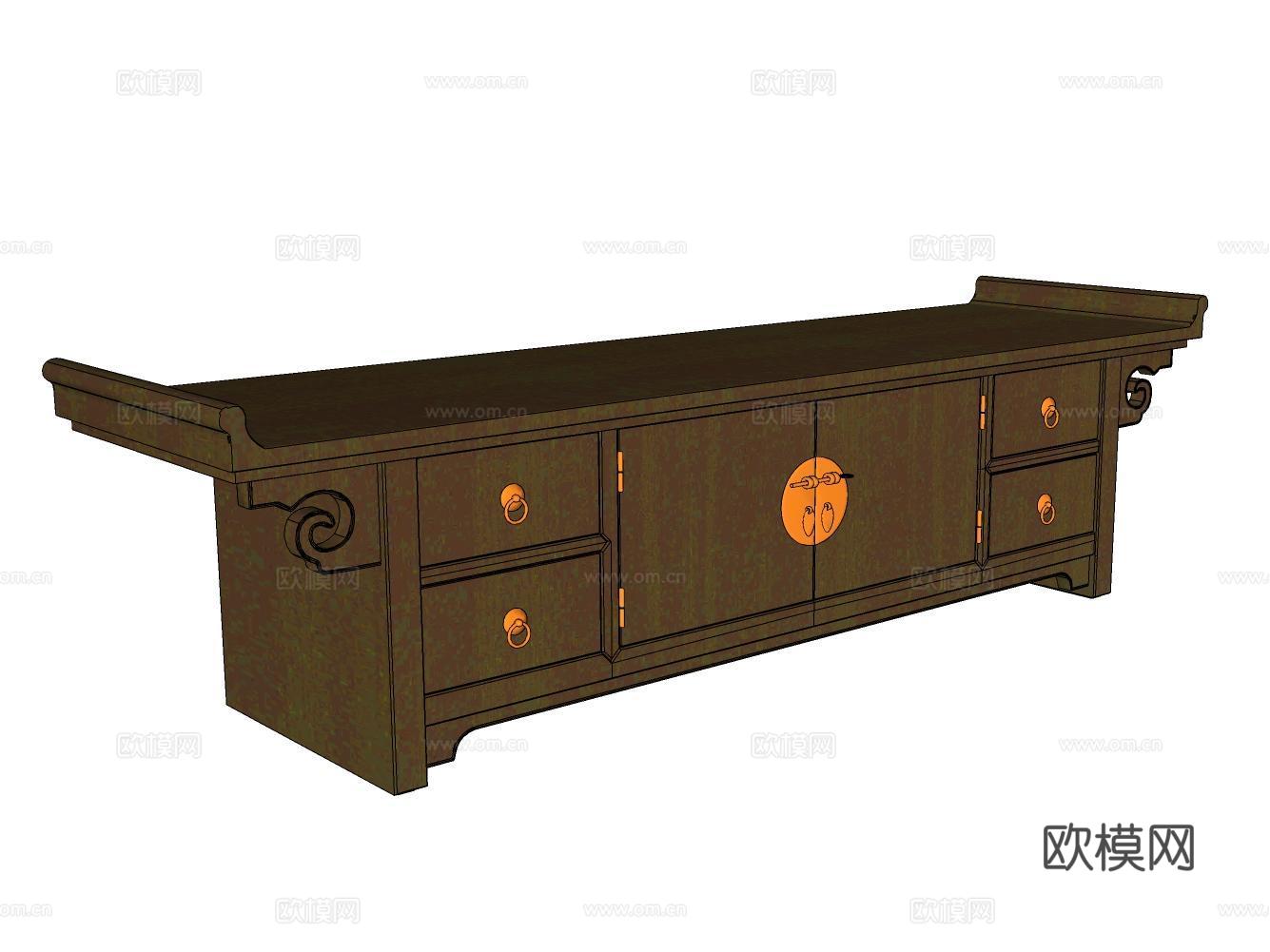 茶几su模型下载（渲染图2）