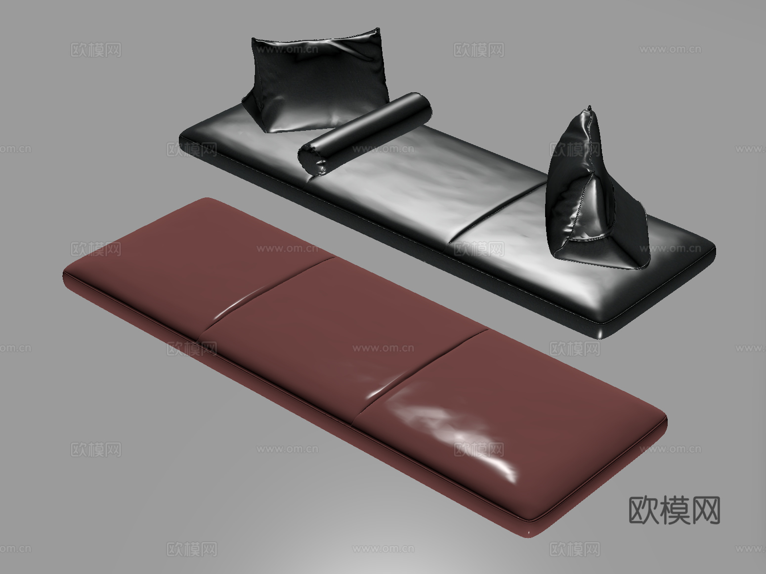 现代坐垫 飘窗垫 沙发坐垫 抱枕su模型