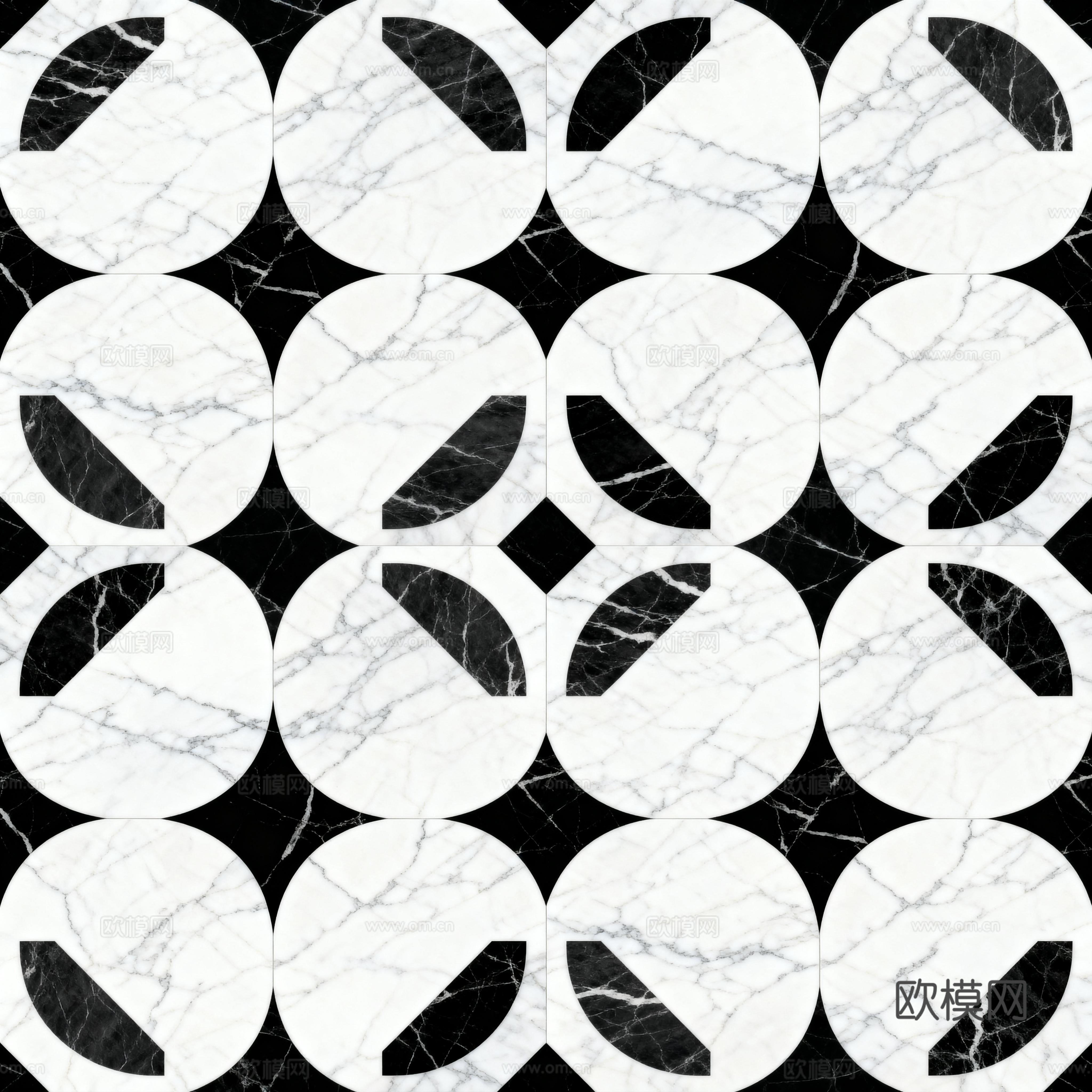 轻奢 黑白石材拼花 几何水刀石材拼花地砖 石材马赛克 花砖