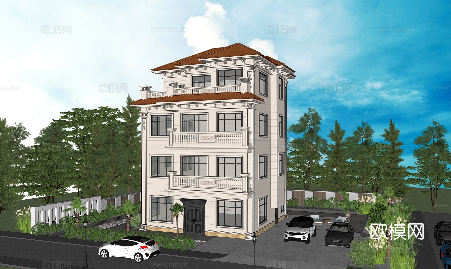 欧式别墅su模型su模型