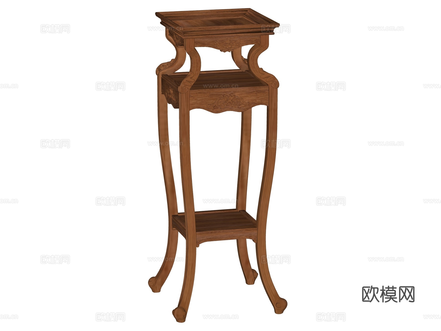 中式花架置物架su模型