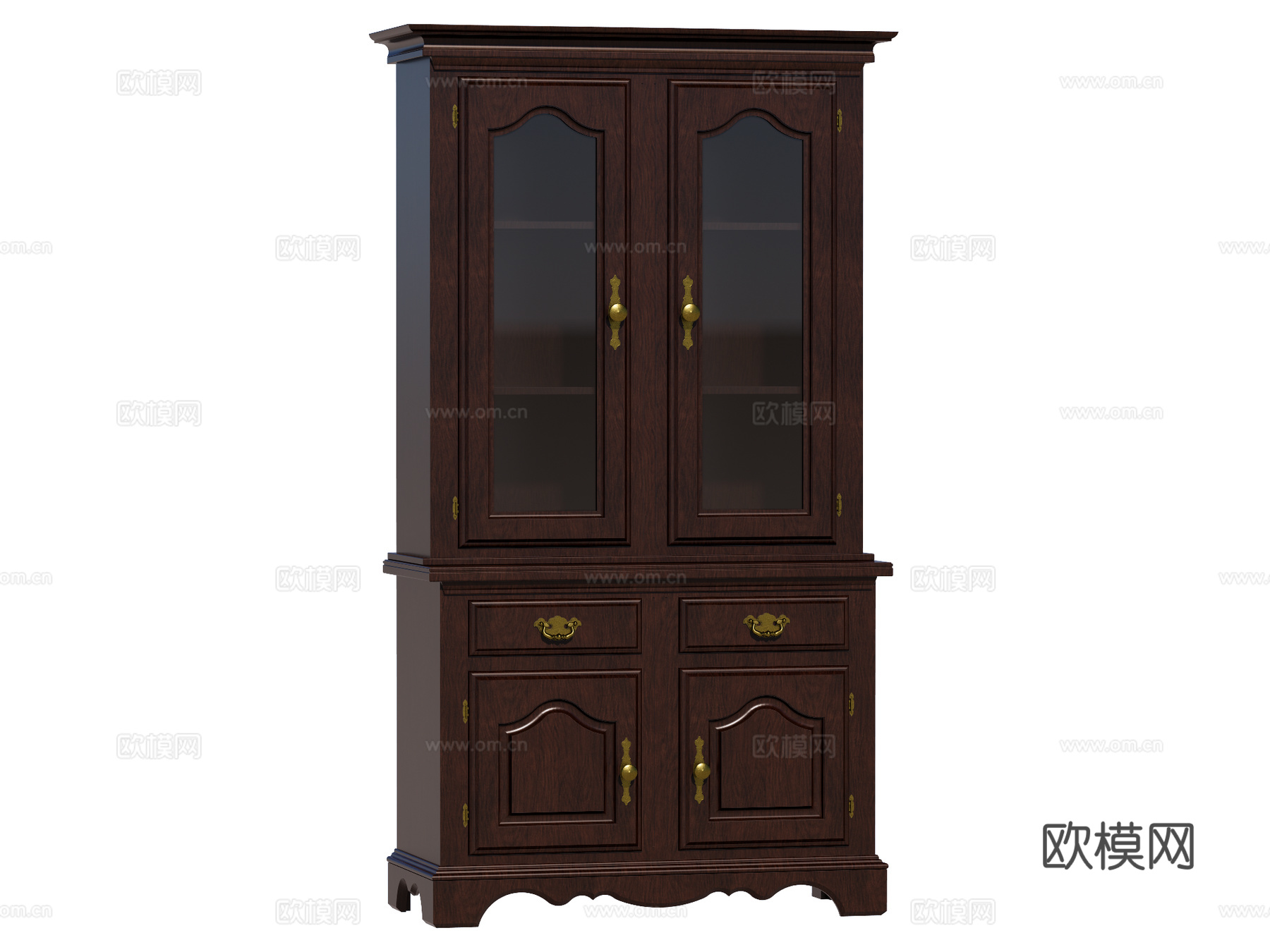复古欧式边柜装饰柜储物柜su模型