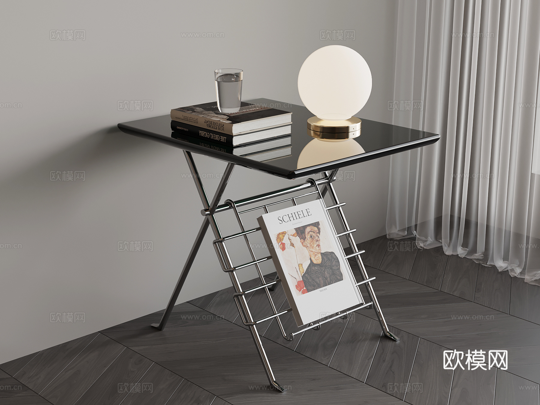 现代意式边几su模型下载（渲染图1）