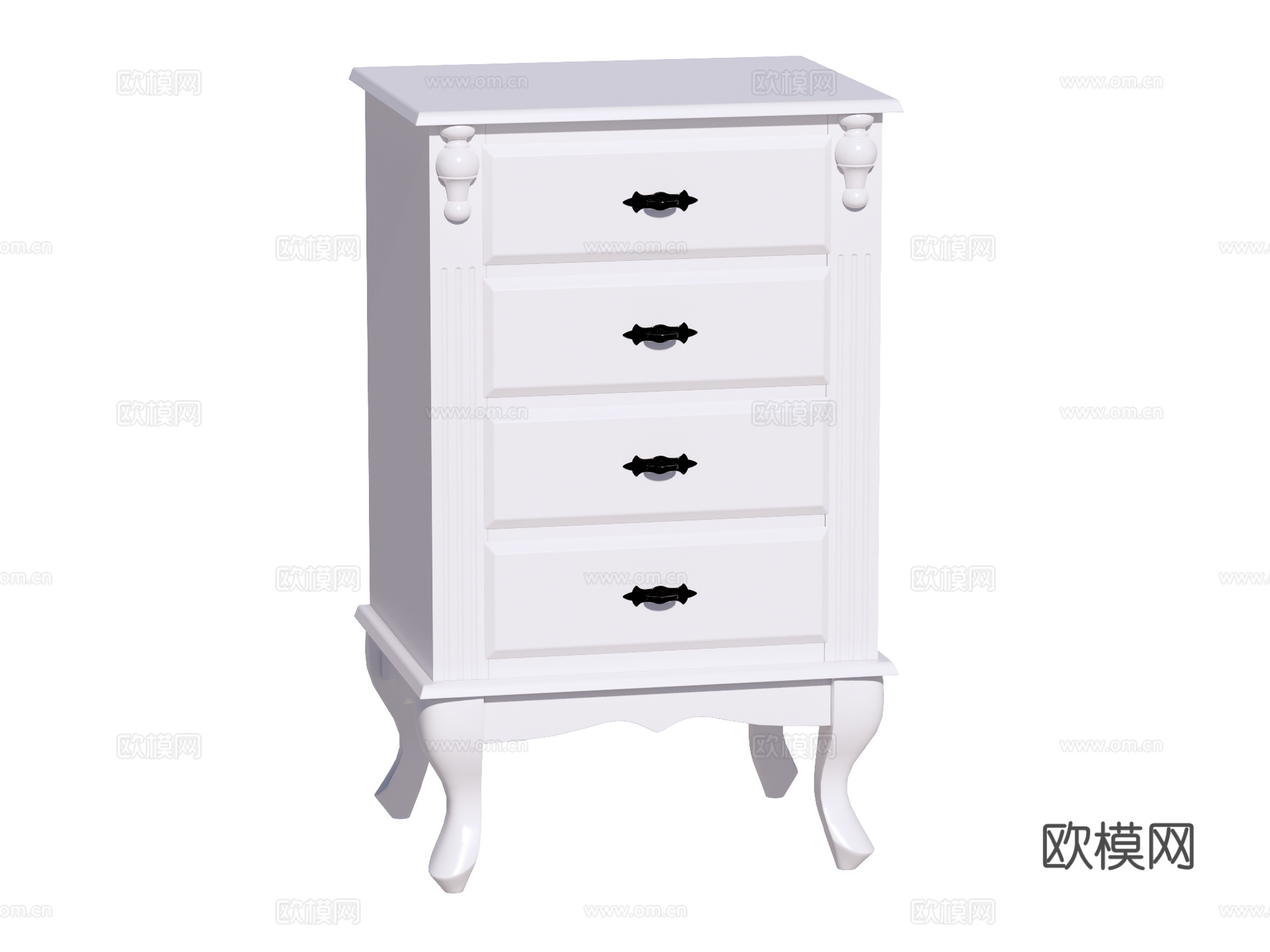 欧式床头柜装饰柜角几边几su模型