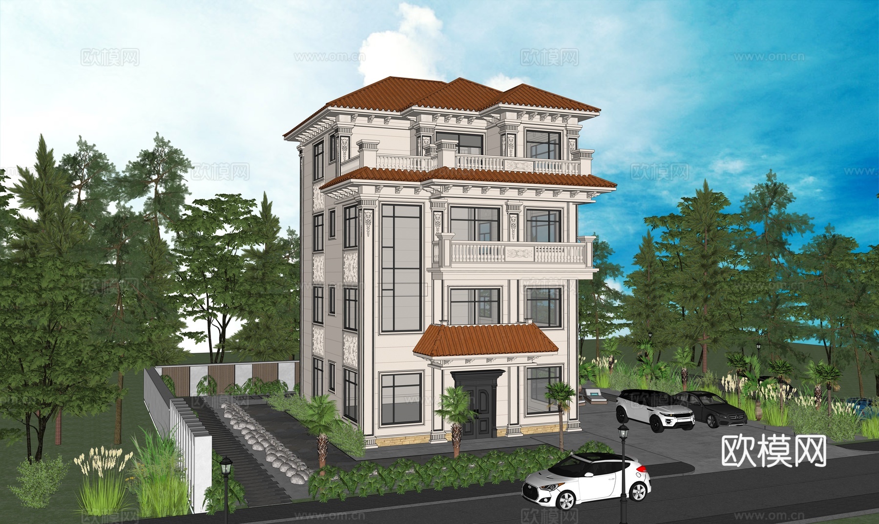 欧式别墅su模型su模型