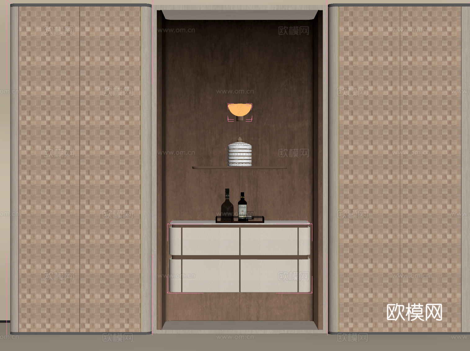 现代酒柜 酒架su模型