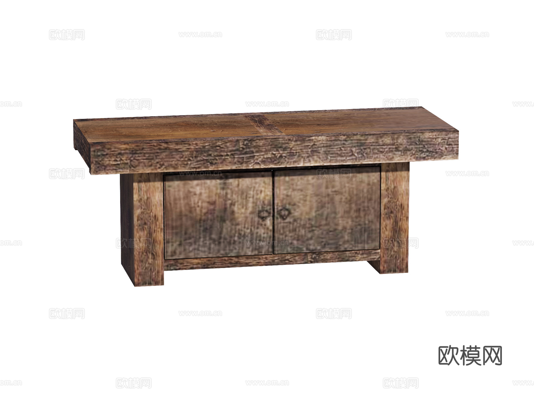 侘寂复古老旧家具端景台案台条案su模型