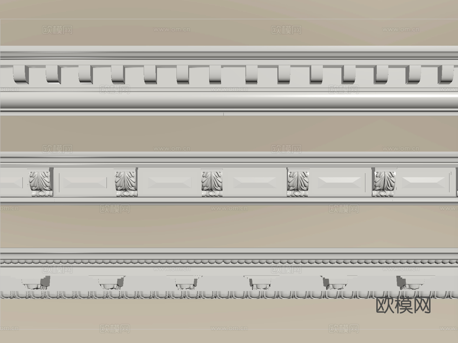 简欧石膏线 石膏构件 线条su模型