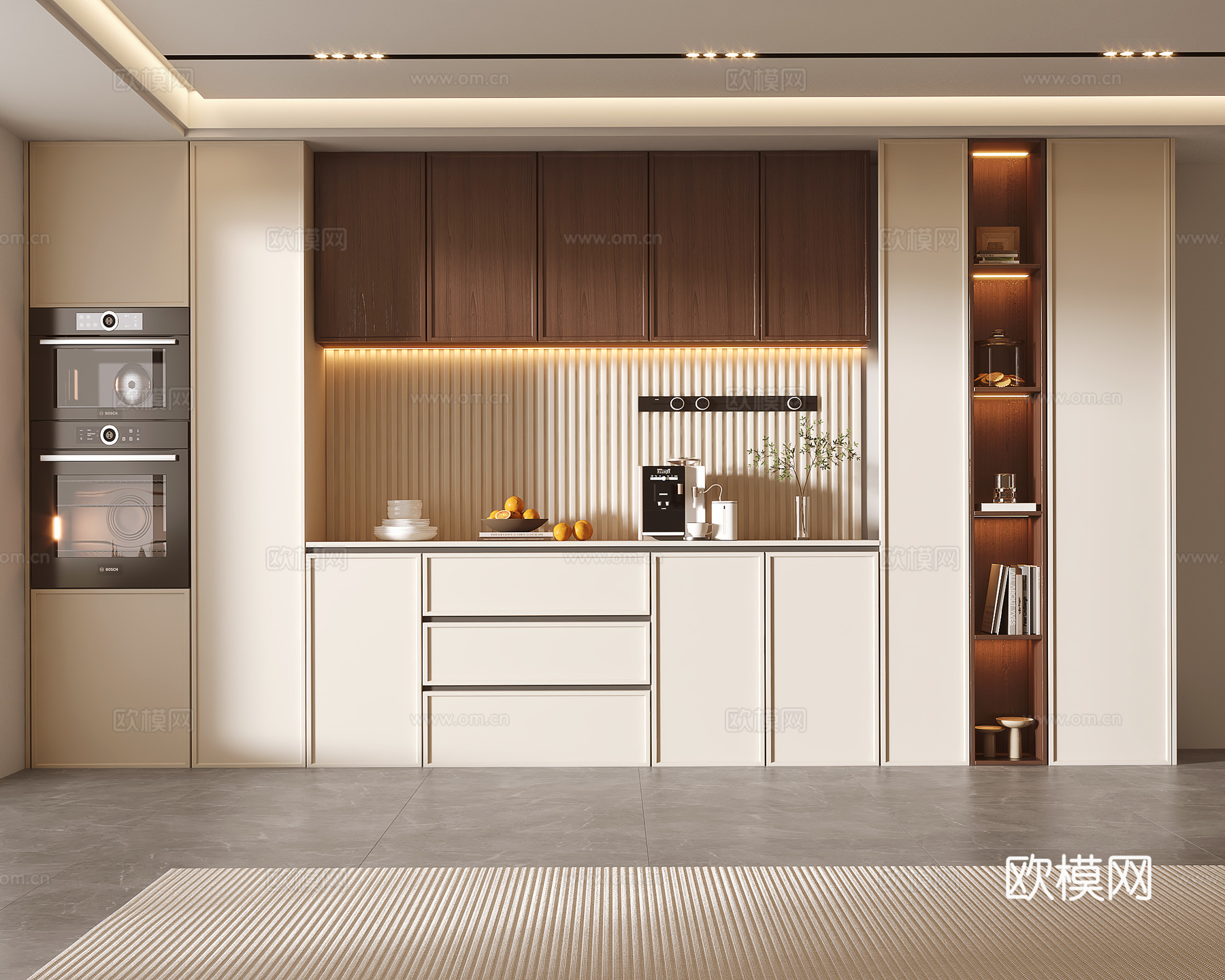 中古风餐边柜su模型