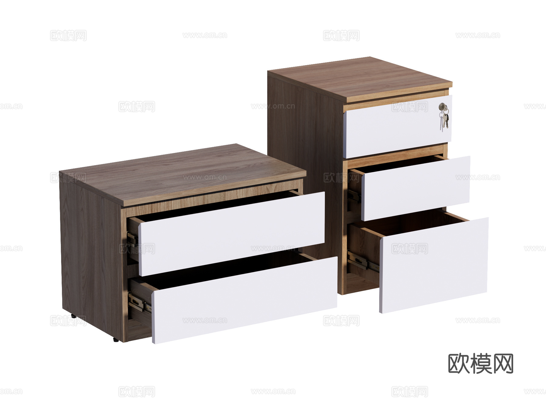 现代床头柜装饰柜角几边几su模型