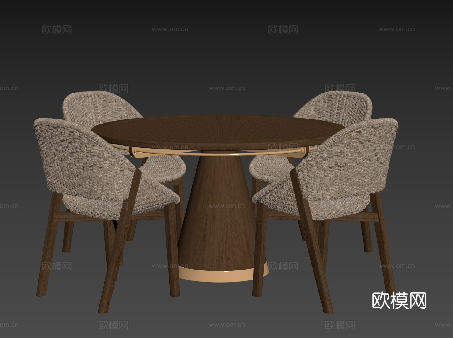 中古桌椅组合 圆形餐桌 洽谈桌椅 圆桌 休闲桌椅su模型