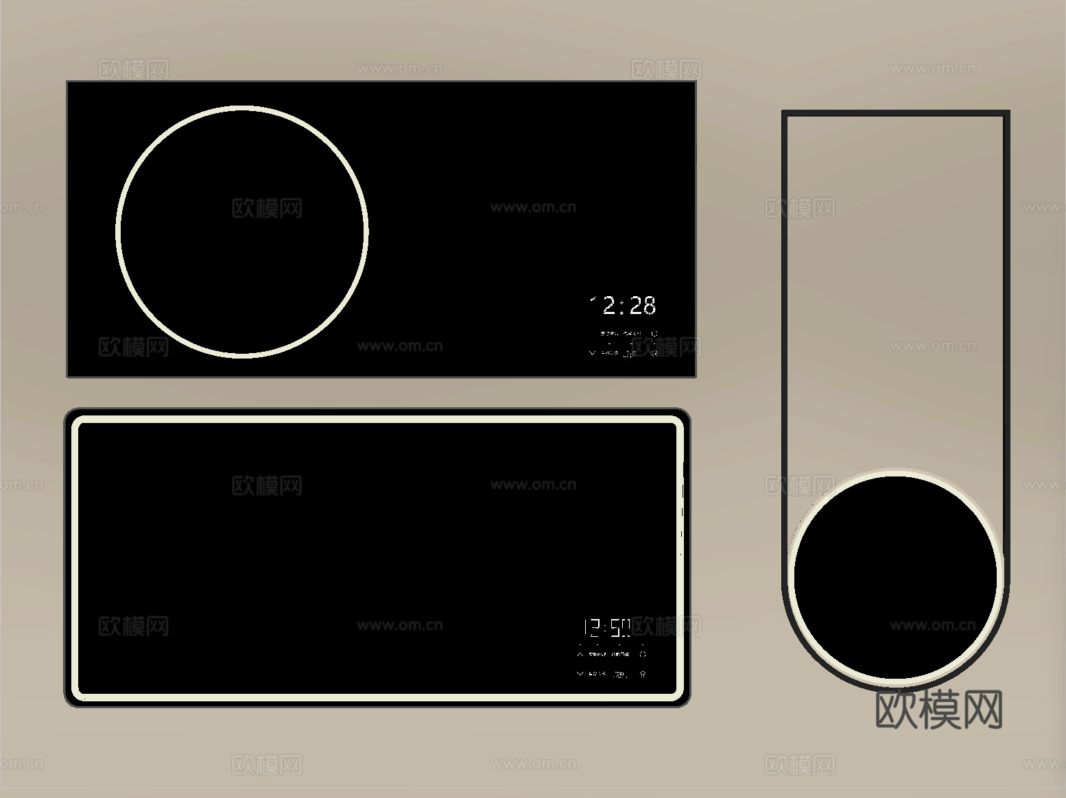 现代镜子 浴室镜 化妆镜 装饰镜 卫浴镜su模型
