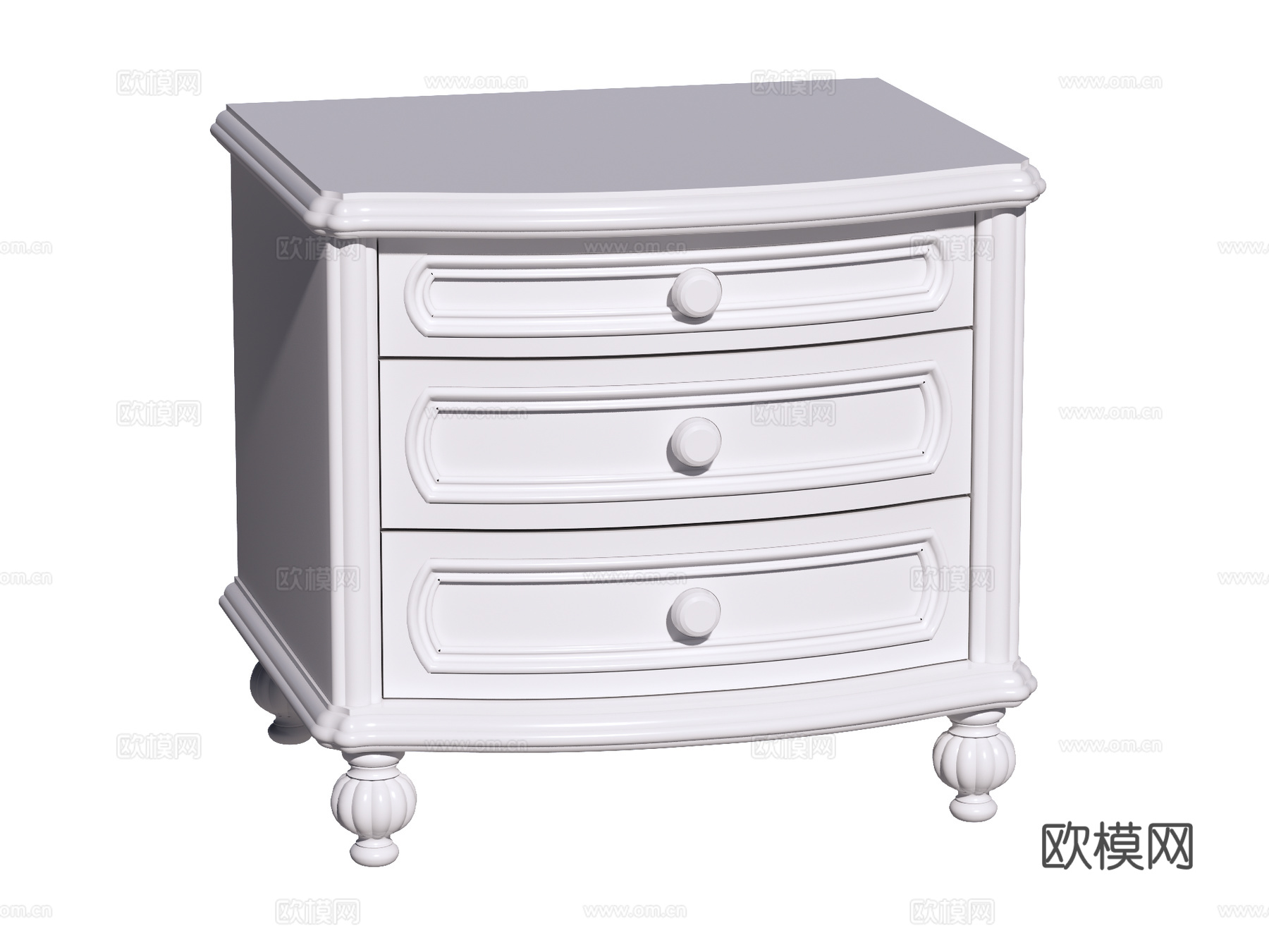 欧式床头柜装饰柜角几边几su模型