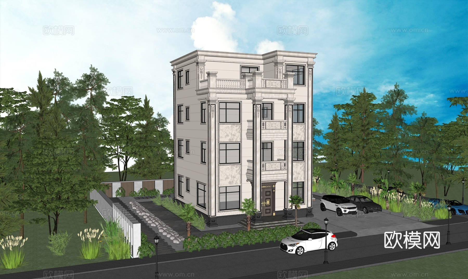 欧式别墅su模型su模型