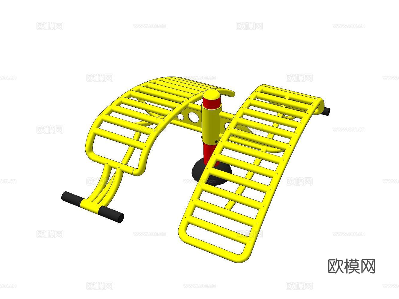 健身器材su模型下载（渲染图2）