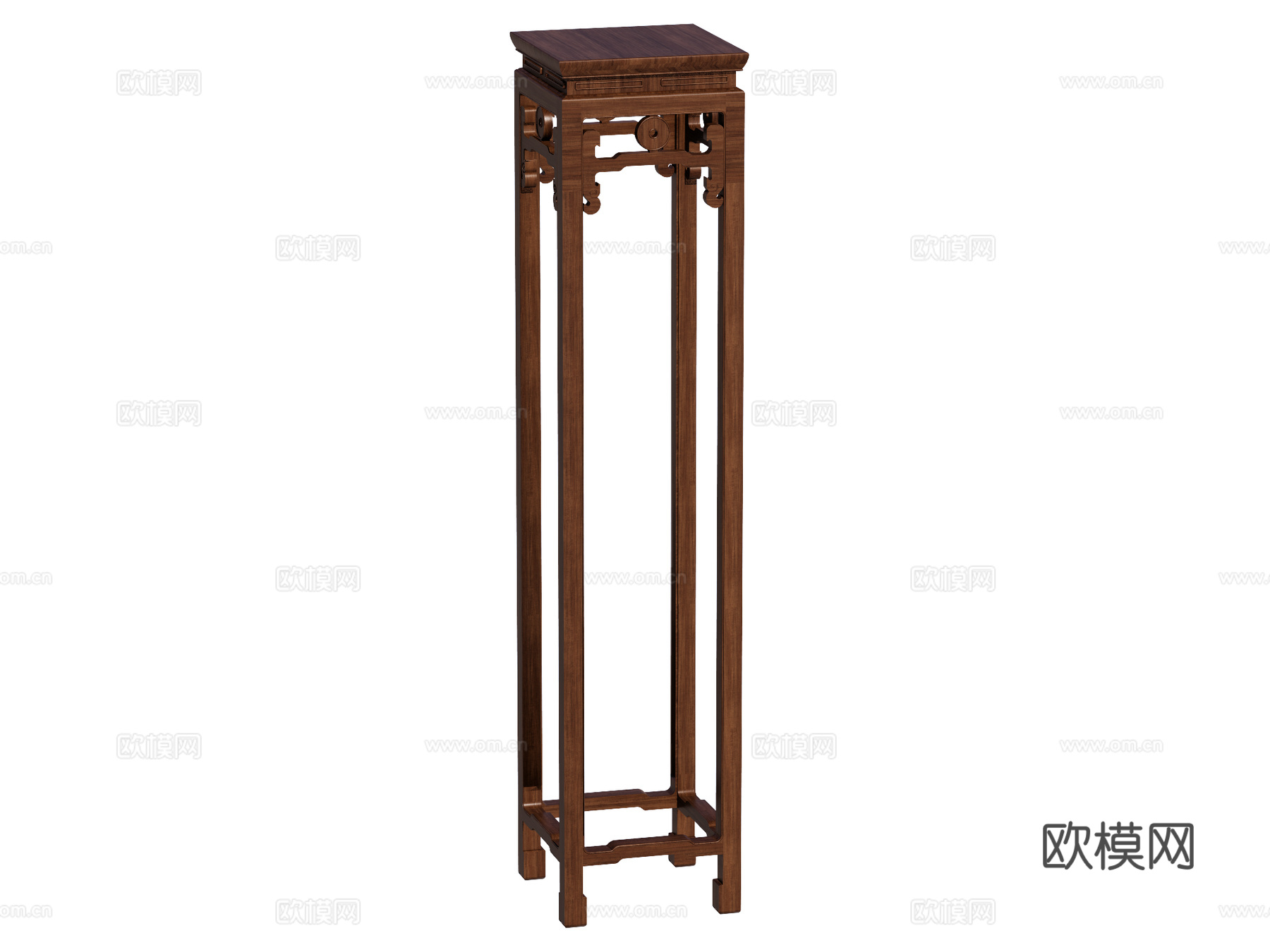 中式花架置物架su模型