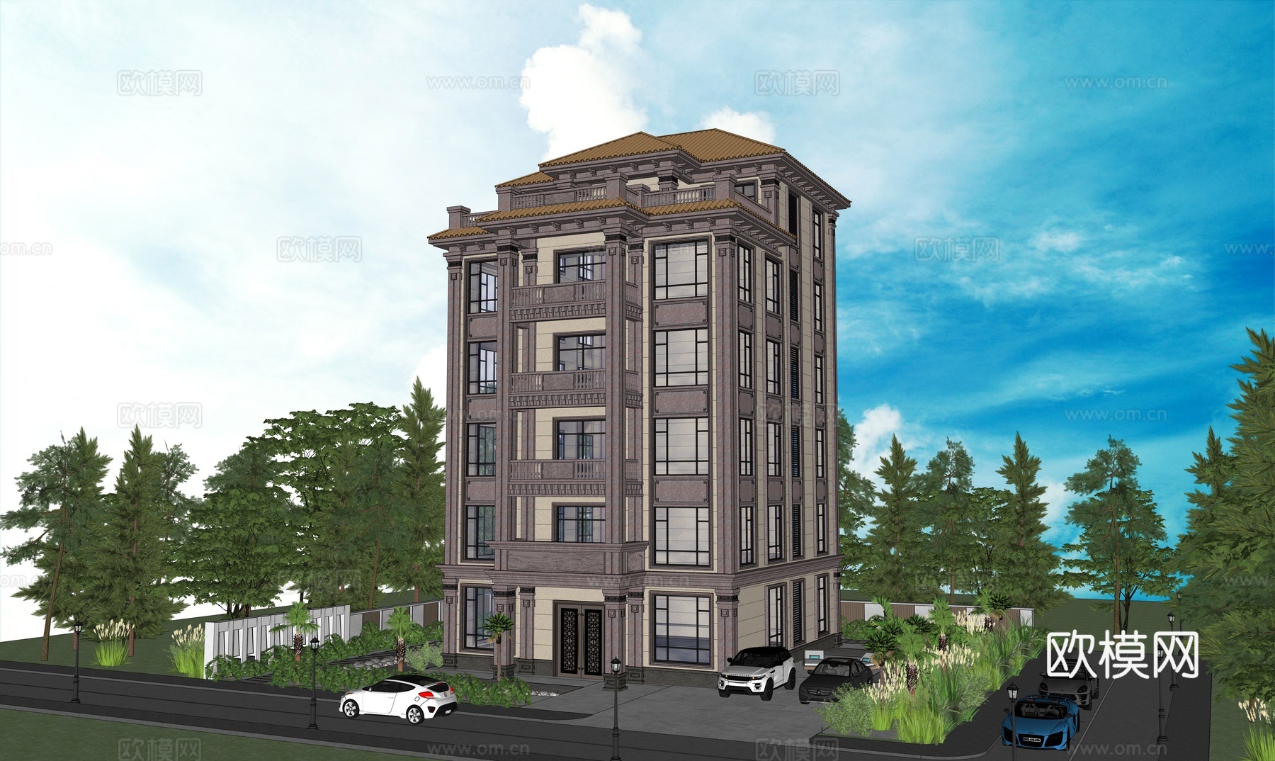 欧式别墅su模型su模型