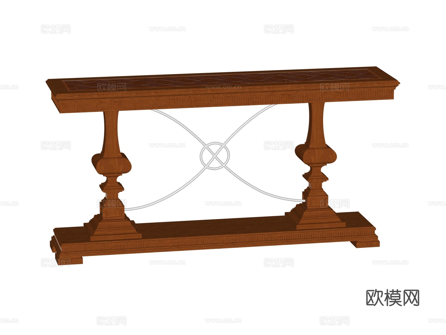 欧式复古端景台案台条案su模型