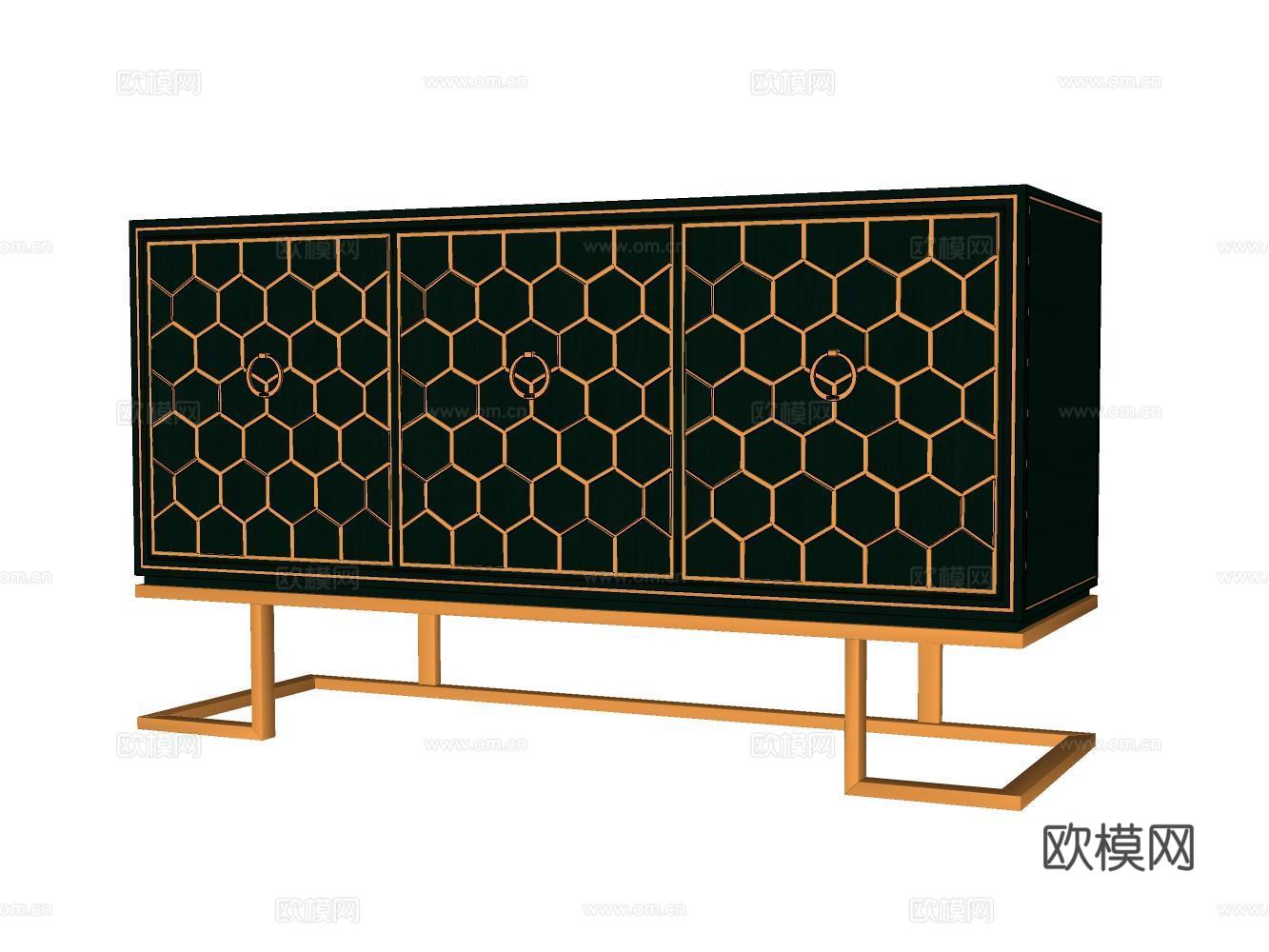 边柜饰品柜su模型