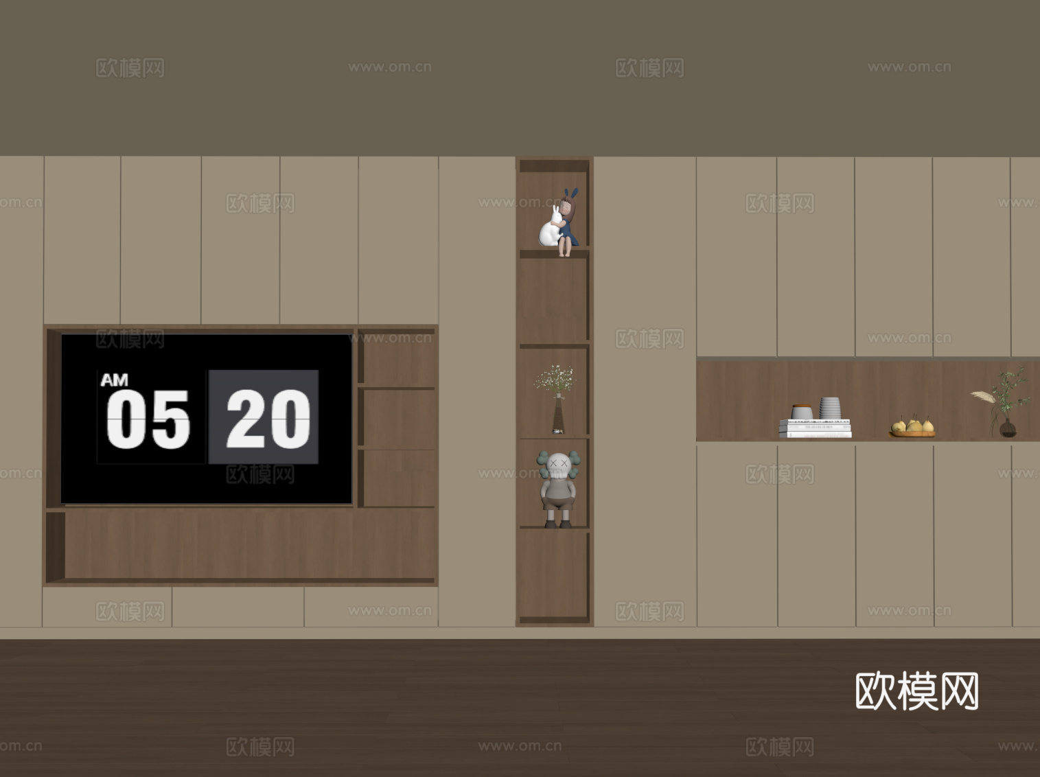 现代电视柜 鞋柜 电视背景墙su模型