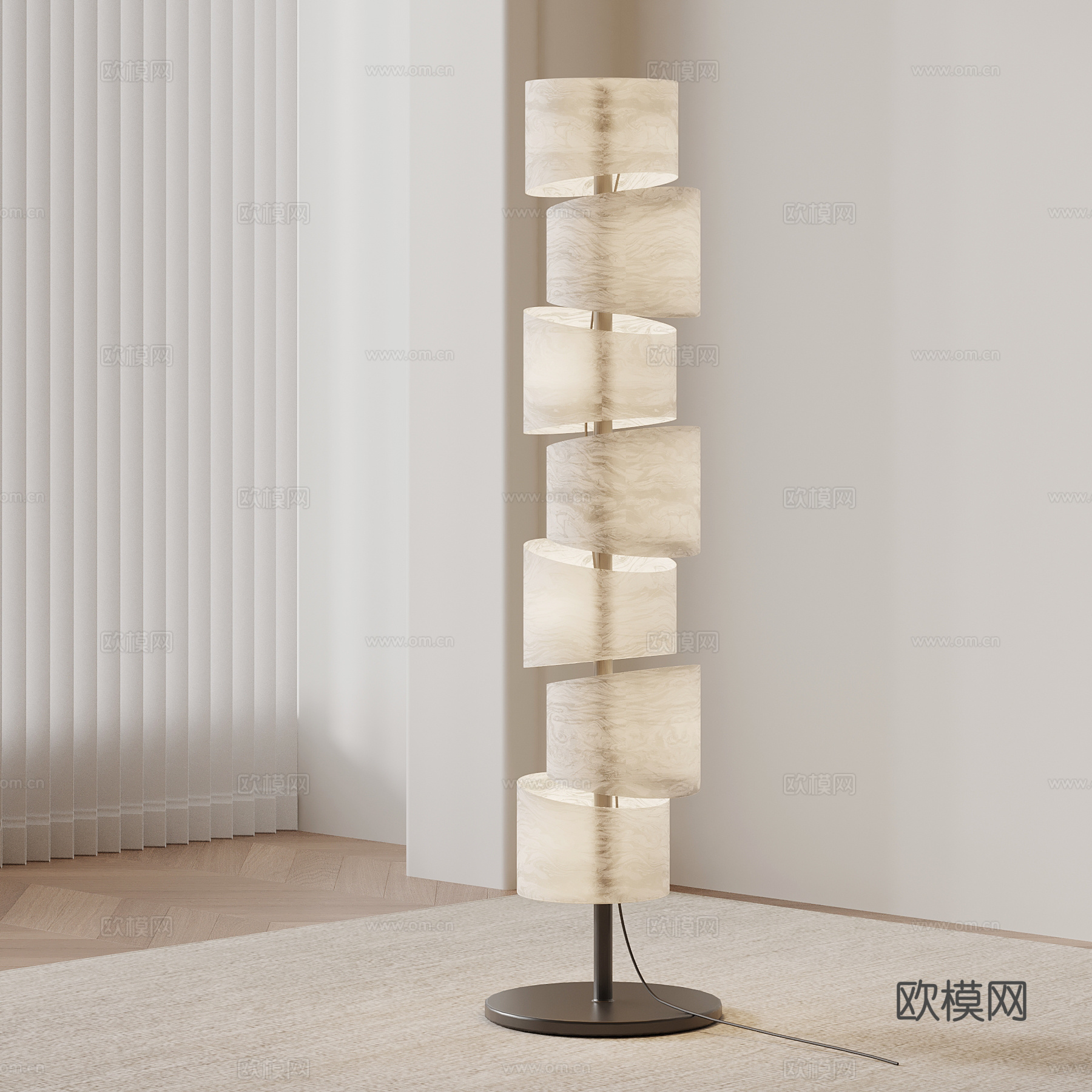 意式落地灯su模型