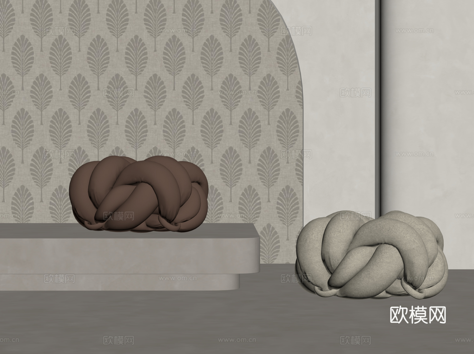 现代沙发凳 皮革换鞋凳su模型