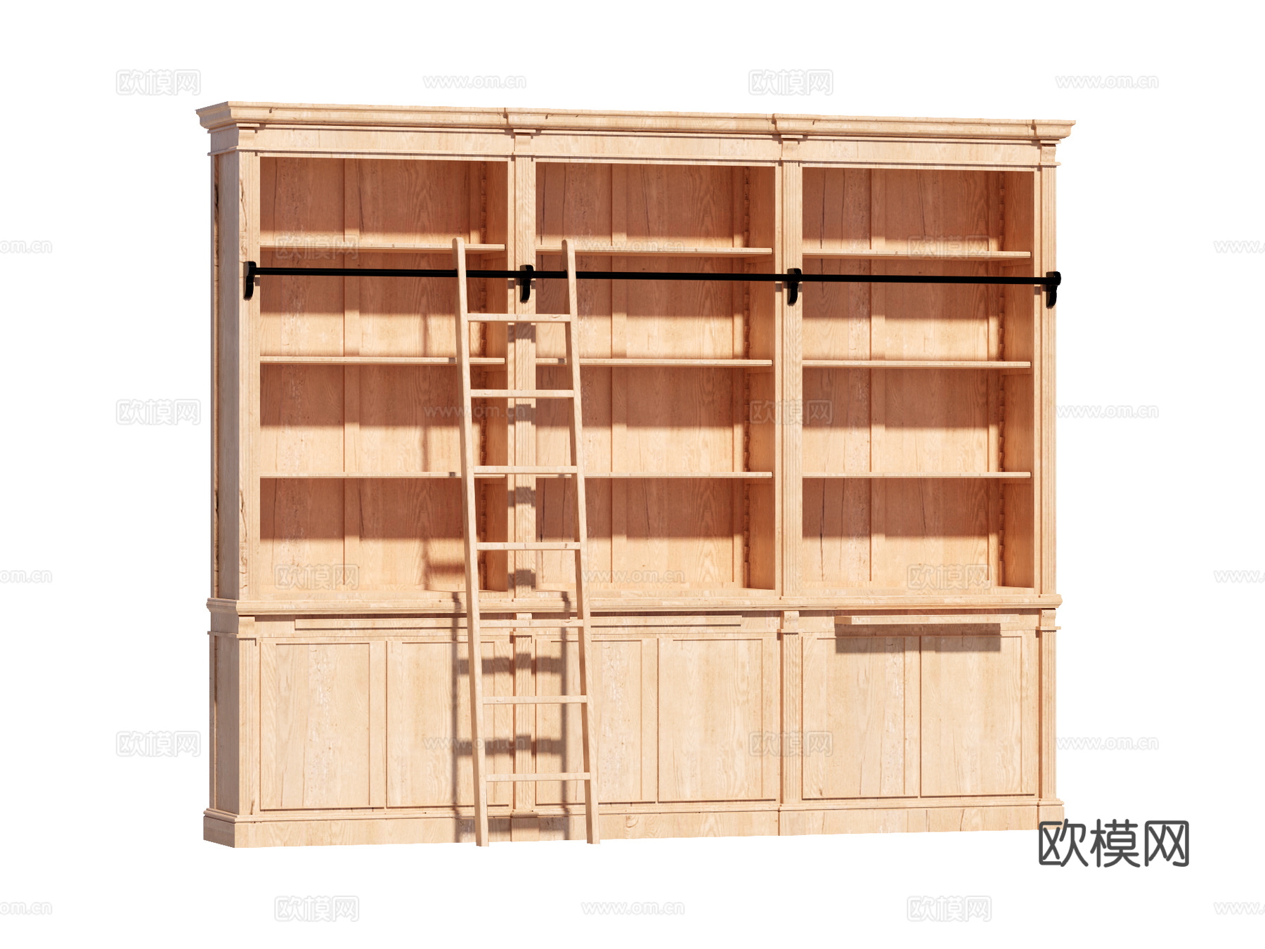 复古欧式美式书柜书架装饰柜su模型